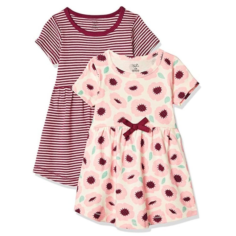 TOUCHED by Nature 2pc Girls, Toddler, Baby Organic Cotton Dress 0-3 Months